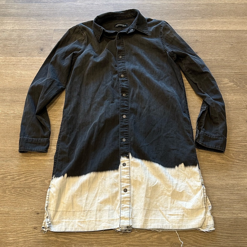 Zara Denim Button Down Shirt Dress / Tunic / Lightweight Coat